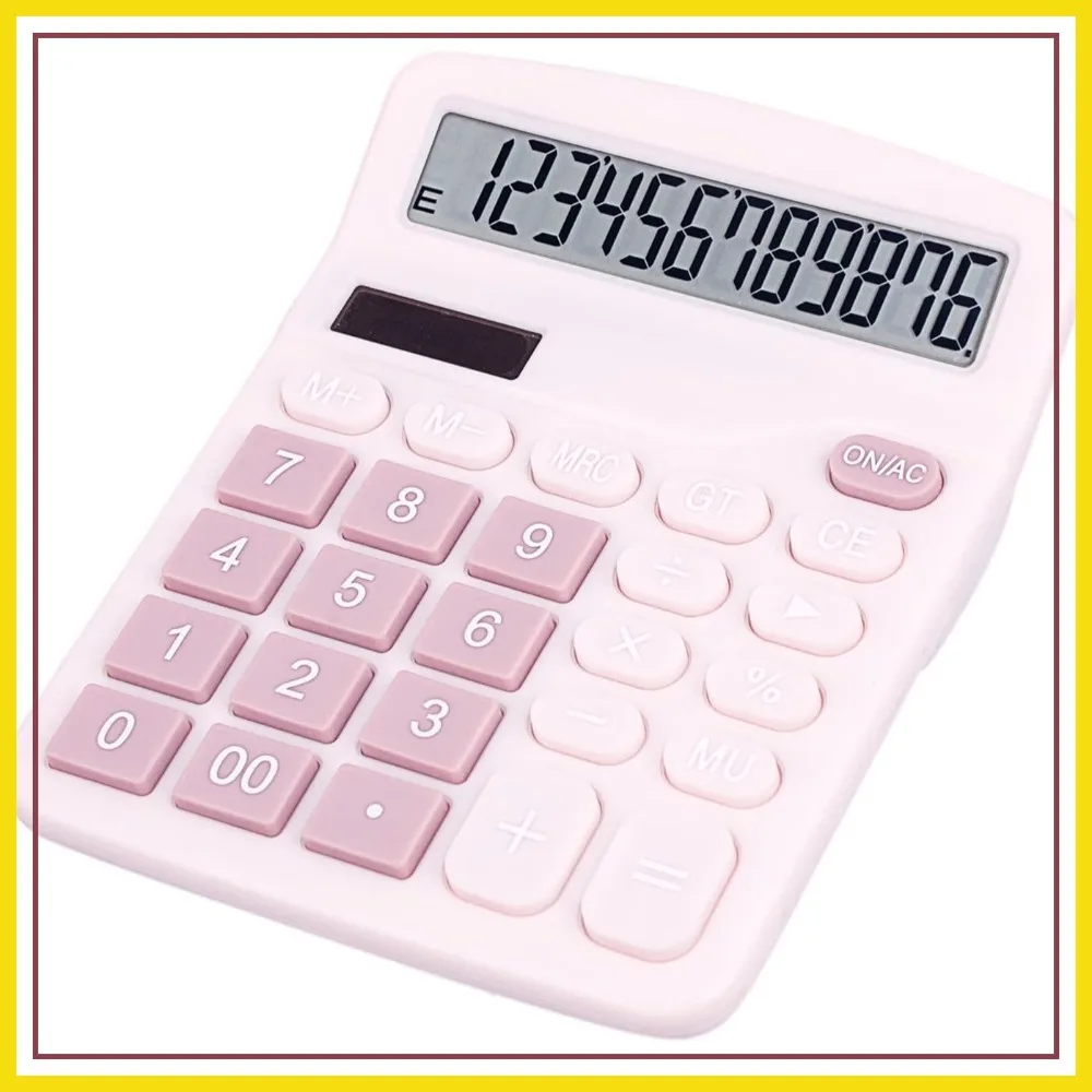 Pink Desktop Calculator, Solar & Battery, Big Buttons, 12-Digit Display
Pink Desktop Calculator, Solar & Battery, Big Buttons, 12-Digit Display