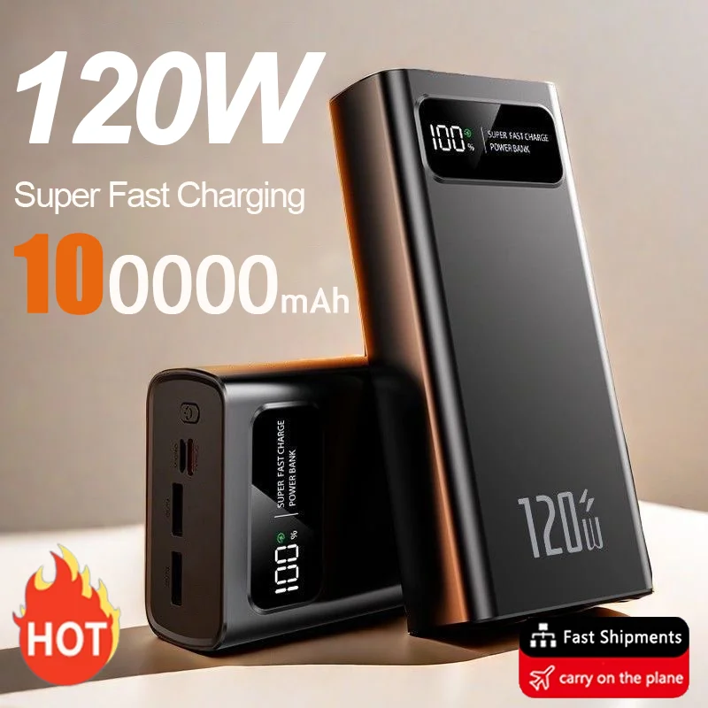 120W Fast Charging Power Bank 200000mAh Ultralarge Capacity Portable Digital Display External Battery For iPhone Samsung Xiaomi
120W Fast Charging Power Bank 200000mAh Ultralarge Capacity Portable Digital Display External Battery For iPhone Samsung Xiaomi