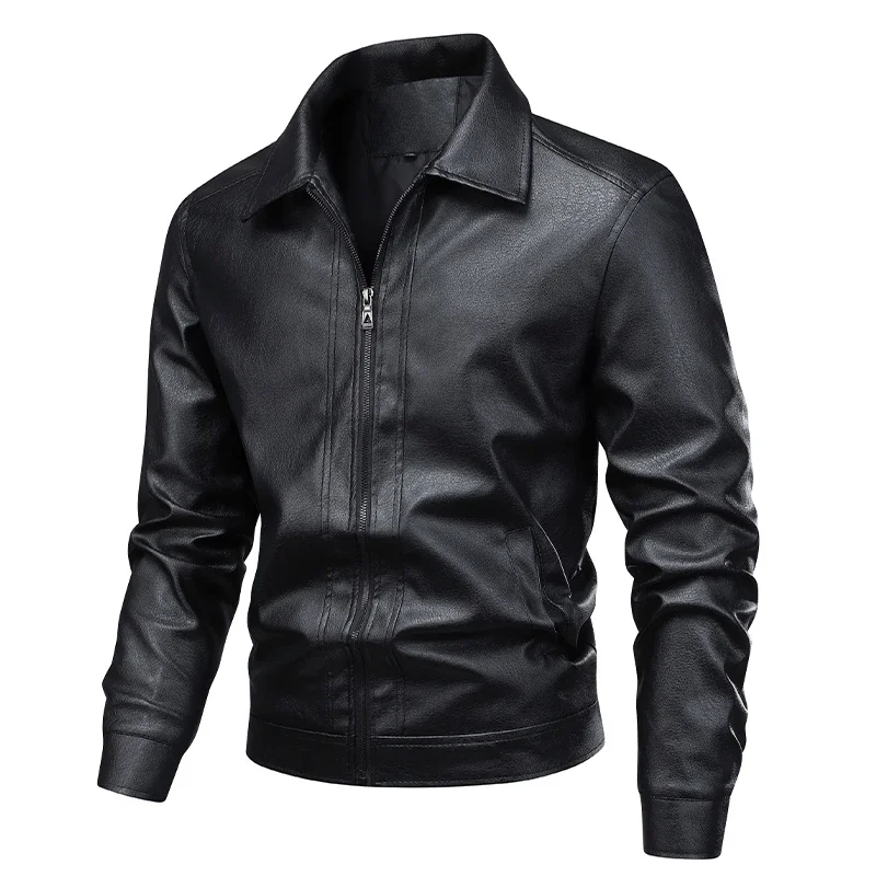 Men Faux Leather Jacket Biker Jackets Fashion Motorcycle Slim Fit Turn Down Collar Windproof Casual Outerwear Coat Windbreaker
Men Faux Leather Jacket Biker Jackets Fashion Motorcycle Slim Fit Turn Down Collar Windproof Casual Outerwear Coat Windbreaker