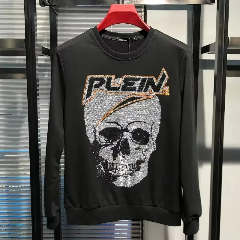 High Quality Men's Pullover Skull Diamond Print Pattern Designer Hoodie Hip Hop Sweater Men's Rhinestone Streetwear Top Pullover
High Quality Men's Pullover Skull Diamond Print Pattern Designer Hoodie Hip Hop Sweater Men's Rhinestone Streetwear Top Pullover