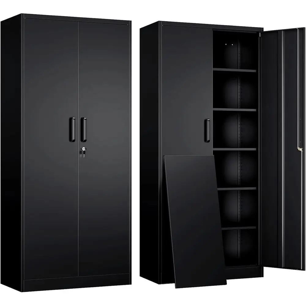 71 Steel Lockable Storage Cabinet with 2 Doors and 5 Adjustable Shelves - Ideal for Tools, Office, Home, Garage, Gym, School (Bl
71 Steel Lockable Storage Cabinet with 2 Doors and 5 Adjustable Shelves - Ideal for Tools, Office, Home, Garage, Gym, School (Bl