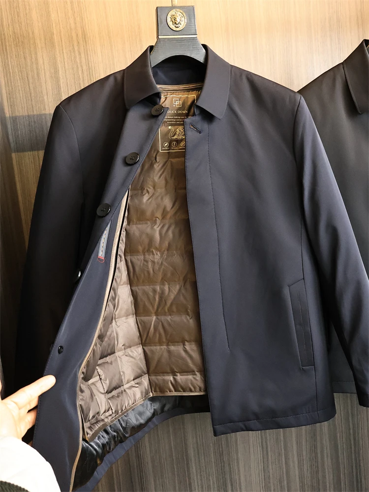 Мужская пуховая куртка Busin Series со съемным белым ду-пуховым воротником-стойкой, уличная модная городская одежда
Мужская пуховая куртка Busin Series со съемным белым ду-пуховым воротником-стойкой, уличная модная городская одежда