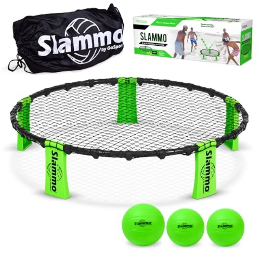Slammo Game Set Includes 3 Balls Carrying Case and Rules - Outdoor Lawn Beach Tailgating Roundnet Game
Slammo Game Set Includes 3 Balls Carrying Case and Rules - Outdoor Lawn Beach Tailgating Roundnet Game