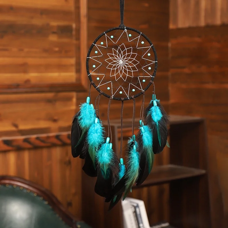 Creative Blue Feather Dream Catcher Pendant Handmade Dream Catcher Wind Chime Pendant
Creative Blue Feather Dream Catcher Pendant Handmade Dream Catcher Wind Chime Pendant