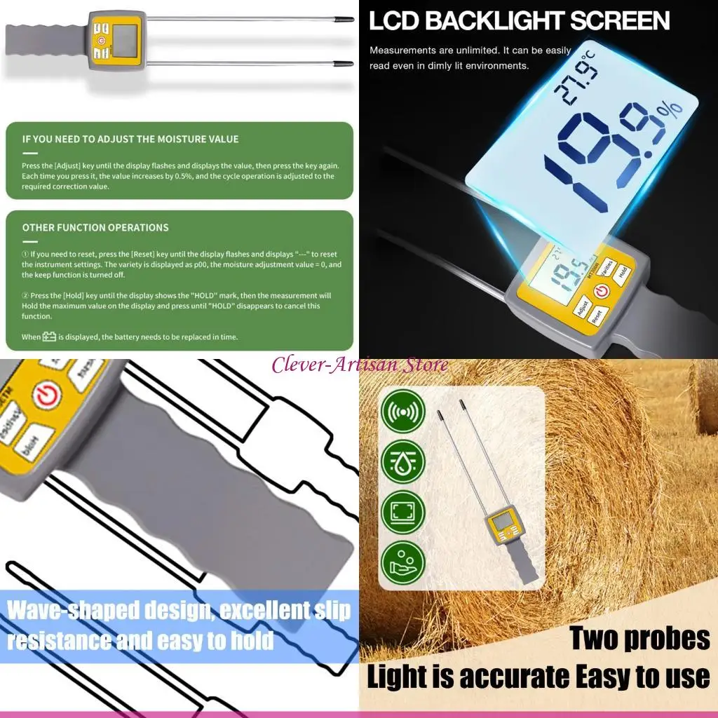 E06B Легкие анализаторы содержания воды в сене, инструмент для измерения кормов с ЖК-экраном
E06B Легкие анализаторы содержания воды в сене, инструмент для измерения кормов с ЖК-экраном