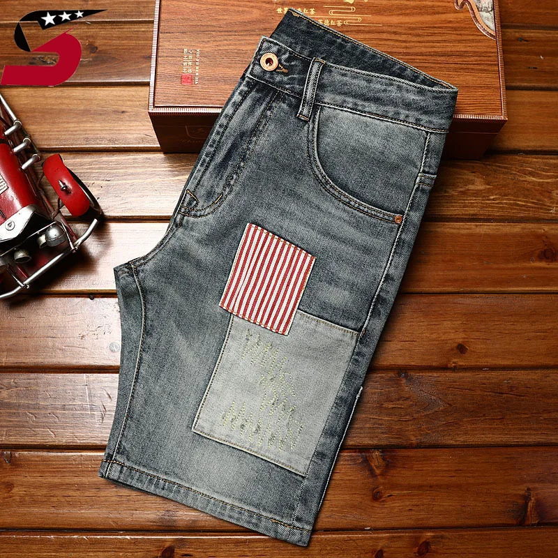 High-End Fashion Brand Cowboy Shorts Men's Slim Straight Summer Retro Blue Stitching Patch Stretch Fashion Shorts
High-End Fashion Brand Cowboy Shorts Men's Slim Straight Summer Retro Blue Stitching Patch Stretch Fashion Shorts