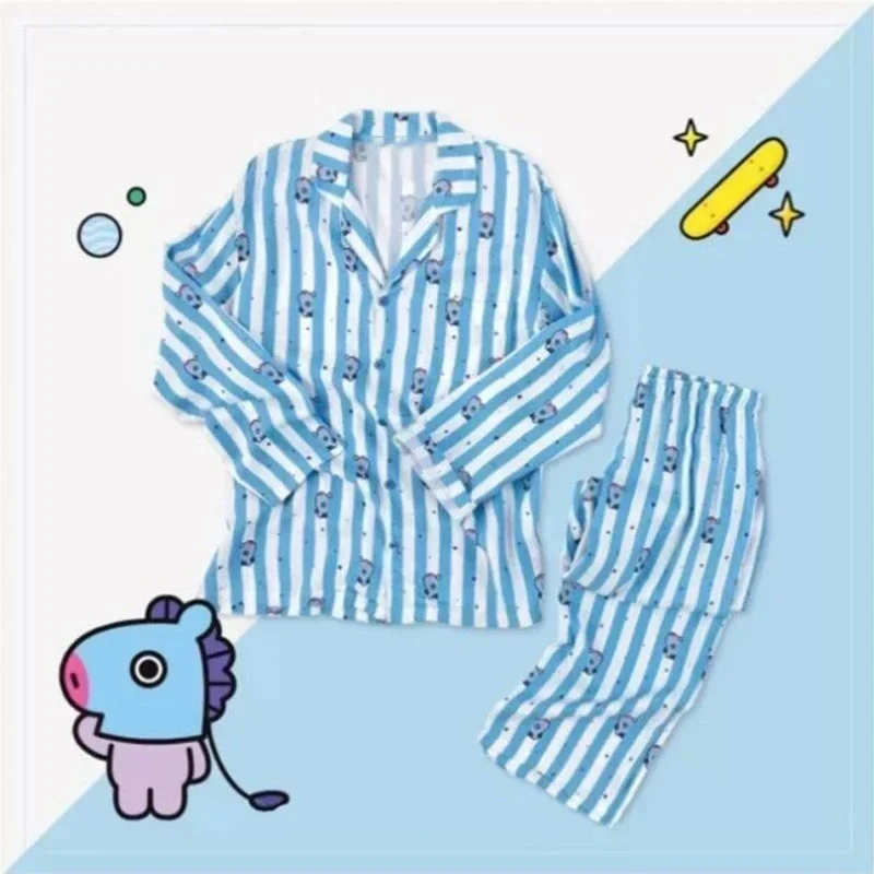 Print Women's Striped Cartoon Cute Pajamas Set Top Shirts Pants Kawaii Homewear Suit Female Spring Summer Korean Sleepwear Suits
Print Women's Striped Cartoon Cute Pajamas Set Top Shirts Pants Kawaii Homewear Suit Female Spring Summer Korean Sleepwear Suits