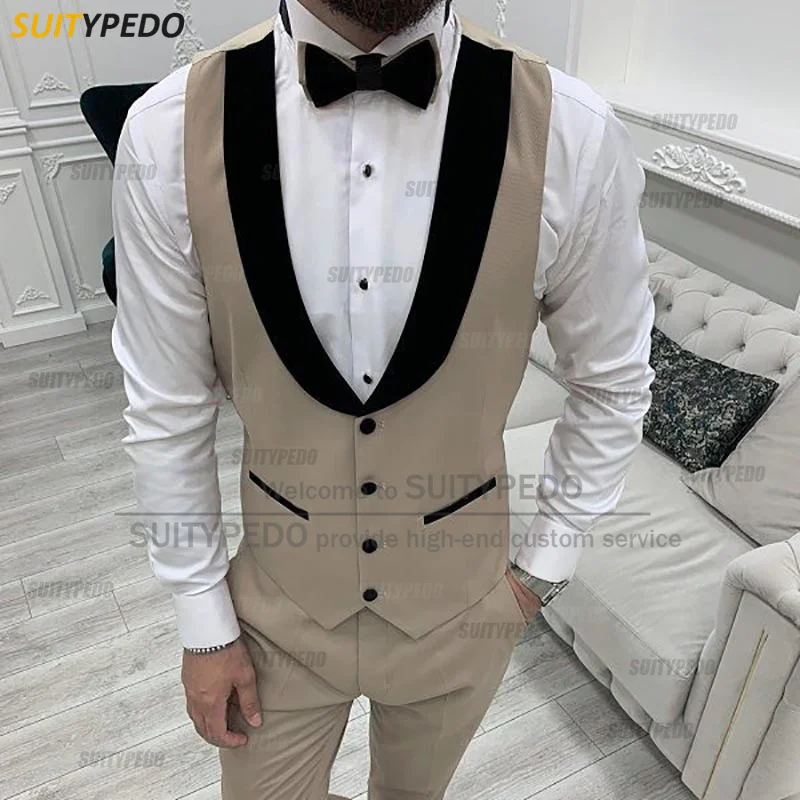 2025 New Khaki Wedding Men Suit Vest Sleeveless Jacket Tailor-made Slim fit Groomsman Groom Double Breasted Waistcoat 1Pcs Tops
2025 New Khaki Wedding Men Suit Vest Sleeveless Jacket Tailor-made Slim fit Groomsman Groom Double Breasted Waistcoat 1Pcs Tops
