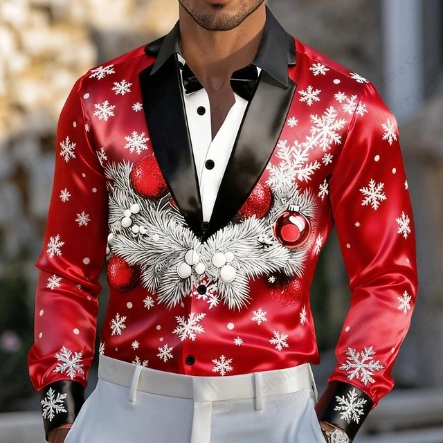 Новая мужская рождественская рубашка со снежинкой и галстуком-бабочкой с длинным рукавом Рождественская елка 3d принт Гавайская рубашка Мужская женская модная блузка Поддельный костюм
Новая мужская рождественская рубашка со снежинкой и галстуком-бабочкой с длинным рукавом Рождественская елка 3d принт Гавайская рубашка Мужская женская модная блузка Поддельный костюм