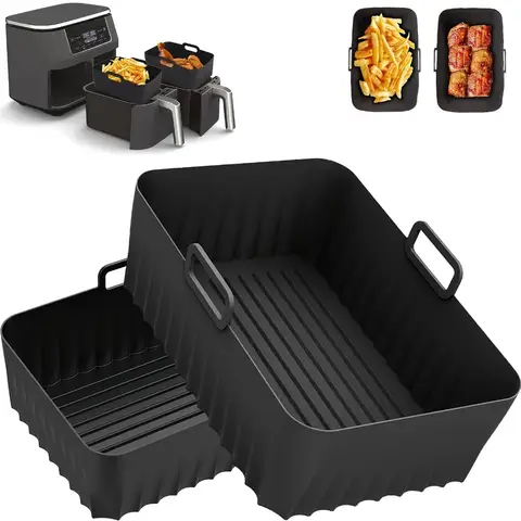 Air Fryer Silikon Korb Topf Für Ninja AF400EU Rechteck Antihaft Airfryer Backen Liner Matte Wiederverwendbare Ofen Kochen Tablett Form