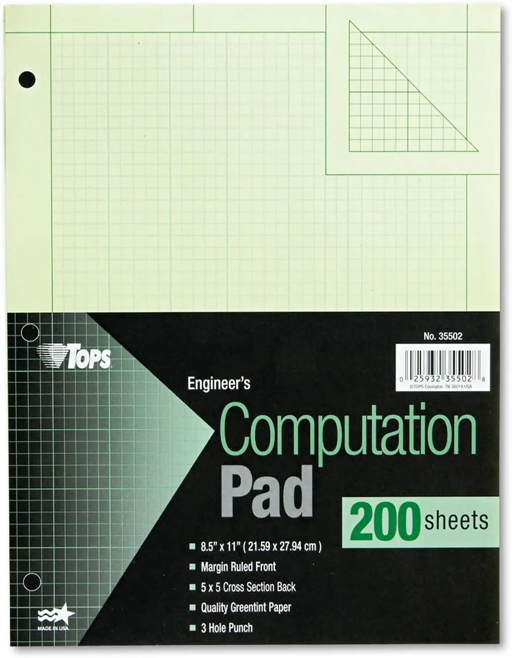 Engineering Computation Pad 8.5x11 Graph Paper with Glue Top, 200 Sheets for Math and Drafting
Engineering Computation Pad 8.5x11 Graph Paper with Glue Top, 200 Sheets for Math and Drafting