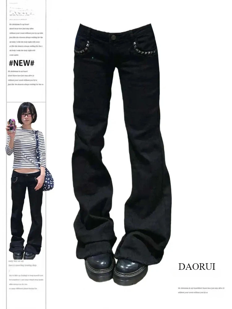 American Distressed Full Length Jeans Black Flared Denim Vintage Pants Women Y2k Retro Cyber Punk Trumpet Jeans Skinny 2025
American Distressed Full Length Jeans Black Flared Denim Vintage Pants Women Y2k Retro Cyber Punk Trumpet Jeans Skinny 2025