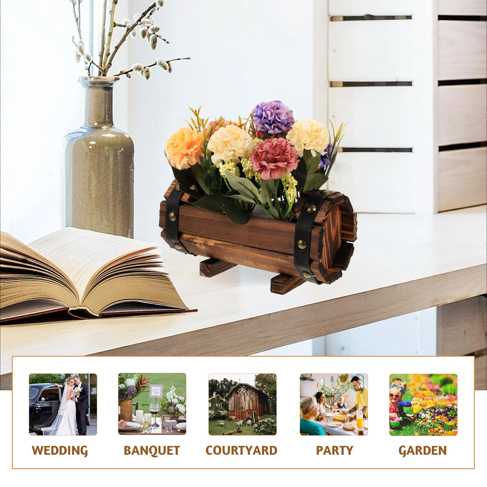 Artificial Bouquet Decoration Silk Cloth Fake Potted Plant Delicate Flower Wooden Pot home decor wedding decor Outdoor
Artificial Bouquet Decoration Silk Cloth Fake Potted Plant Delicate Flower Wooden Pot home decor wedding decor Outdoor