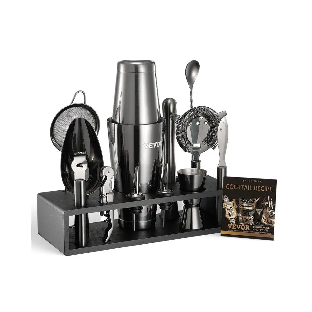 Stainless Steel 13 Pieces Cocktail Shaker Set Gunmetal Finish Bartender Kit for Home Bar
Stainless Steel 13 Pieces Cocktail Shaker Set Gunmetal Finish Bartender Kit for Home Bar