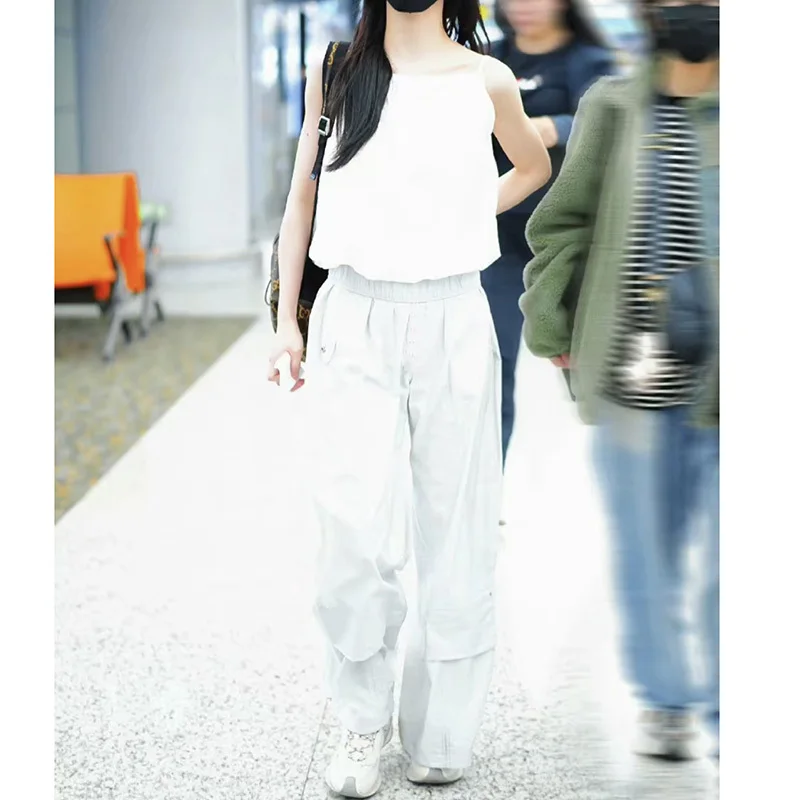 Fashion Women's Clothes Solid Color Pant Set Sexy Sleeveless Backless Sling Top Casual Elastic Waist Wide Leg Trousers New 24
Fashion Women's Clothes Solid Color Pant Set Sexy Sleeveless Backless Sling Top Casual Elastic Waist Wide Leg Trousers New 24