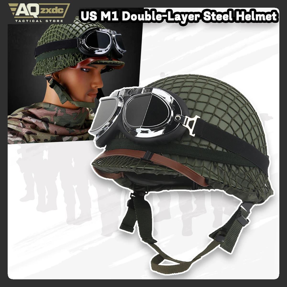American M1 Double-Layer Steel Helmet Alloy Steel Military Fan Cos Riding Field Film and Television Special Tactical Helmet
American M1 Double-Layer Steel Helmet Alloy Steel Military Fan Cos Riding Field Film and Television Special Tactical Helmet