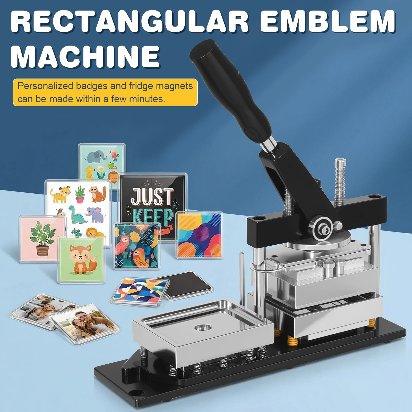 Пресс для изготовления прямоугольных значков 3,5x2,5 дюйма с резаком для бумаги и 100 комплектами расходных материалов для создания значков своими руками, для поделок и персонализированных подарков
Пресс для изготовления прямоугольных значков 3,5x2,5 дюйма с резаком для бумаги и 100 комплектами расходных материалов для создания значков своими руками, для поделок и персонализированных подарков