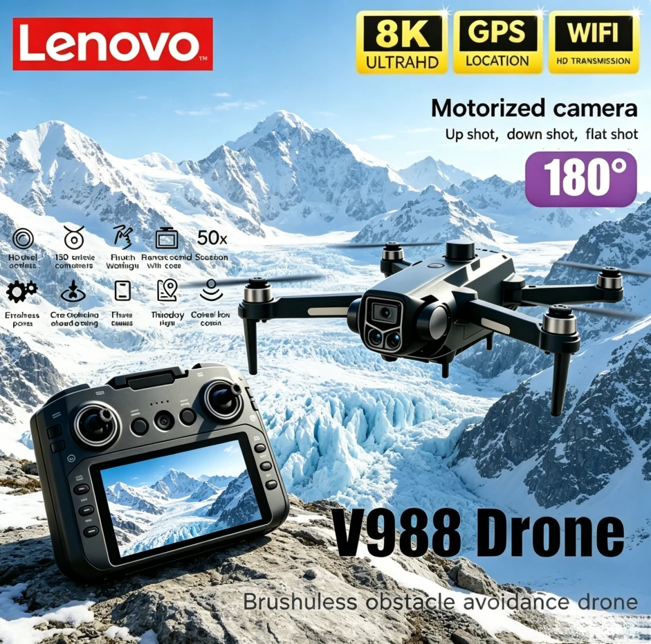 Lenovo V988 Foldable Drone 8K HD Dual Camera 5G WIFI FPV Large Screen Remote Control Professional Obstacle Avoidance Quadcopter
Lenovo V988 Foldable Drone 8K HD Dual Camera 5G WIFI FPV Large Screen Remote Control Professional Obstacle Avoidance Quadcopter