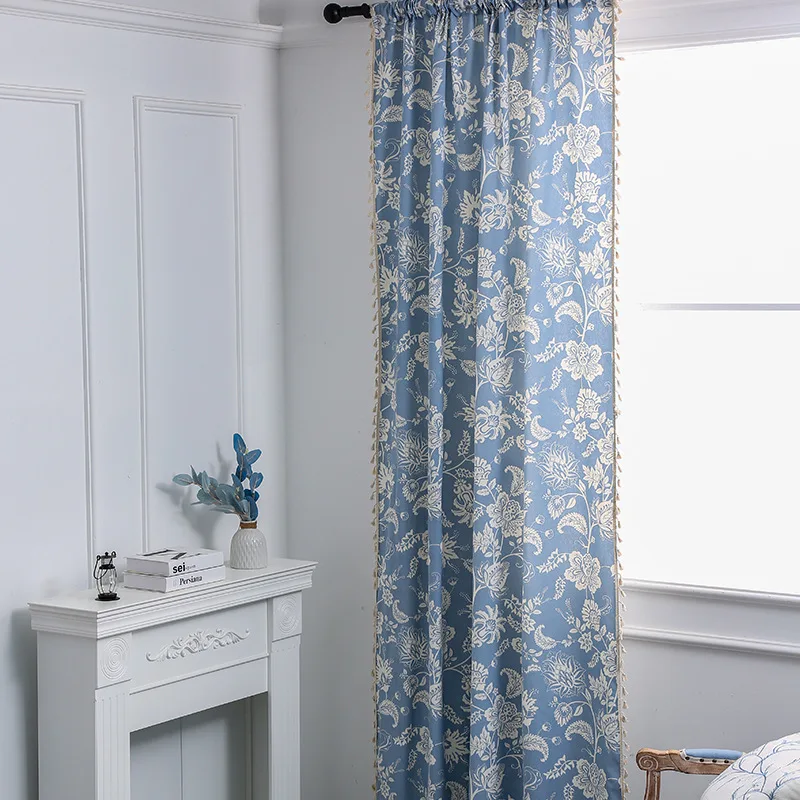 Curtain Floral Printe with Tassel Vintage Semi Sheer Window Curtains for Living Room Classic Style 2 Panels Treatment Home Decor
Curtain Floral Printe with Tassel Vintage Semi Sheer Window Curtains for Living Room Classic Style 2 Panels Treatment Home Decor