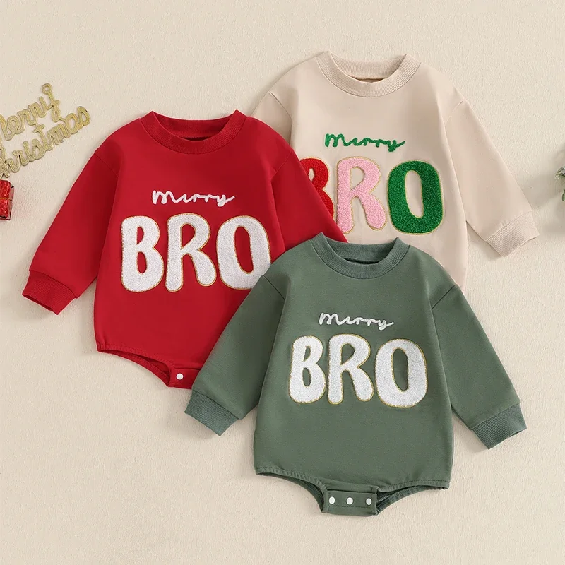 Infant Baby Boys Autumn Clothes Baby Christmas Sweatshirt Romper Letter Embroidery Long Sleeve Round Neck Winter Jumpsuits
Infant Baby Boys Autumn Clothes Baby Christmas Sweatshirt Romper Letter Embroidery Long Sleeve Round Neck Winter Jumpsuits