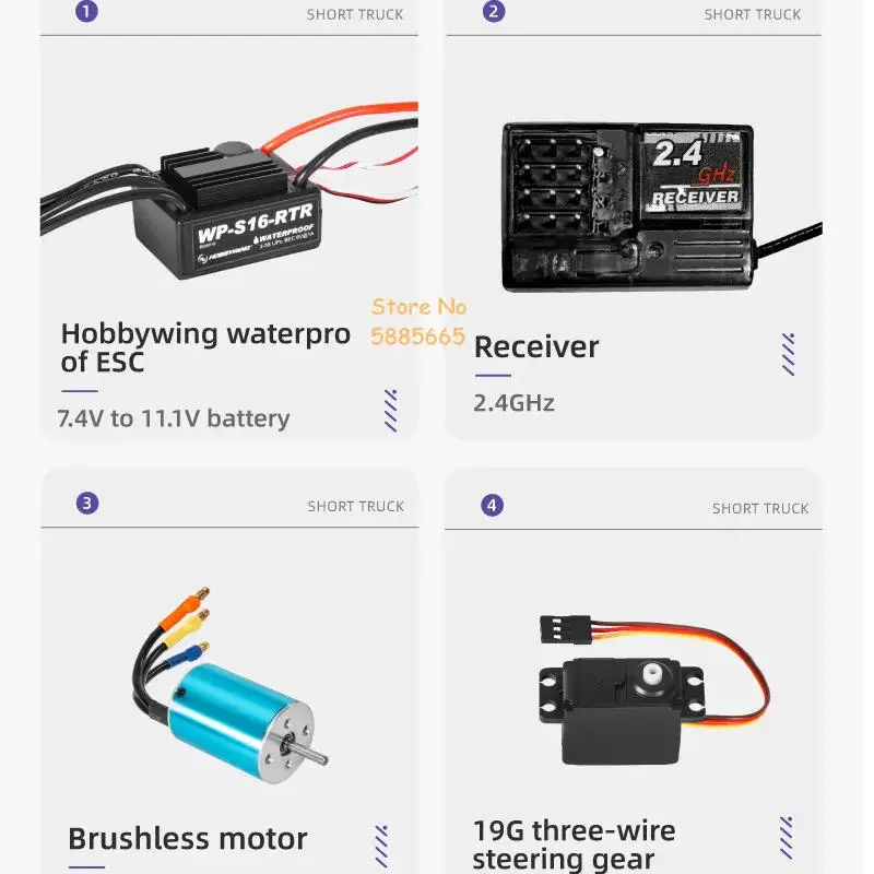 70KM/H Brushless RC Short Course Truck Car 2.4G 1:16 4WD LED Lighting Hydraulic Shock Absorber All Terrain Remote Control Car
70KM/H Brushless RC Short Course Truck Car 2.4G 1:16 4WD LED Lighting Hydraulic Shock Absorber All Terrain Remote Control Car