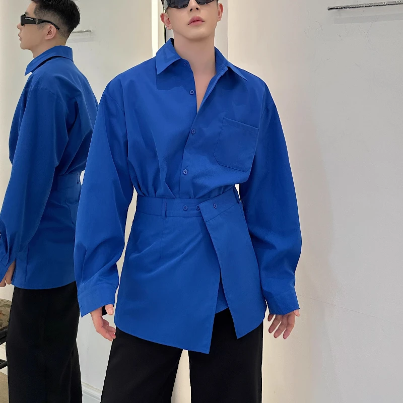 Korean Style Trendy 2 Piece Shirt for Men Blue Long Sleeve Casual Shirts High Street Stage Performance Hip-hop Harajuku Shirts
Korean Style Trendy 2 Piece Shirt for Men Blue Long Sleeve Casual Shirts High Street Stage Performance Hip-hop Harajuku Shirts