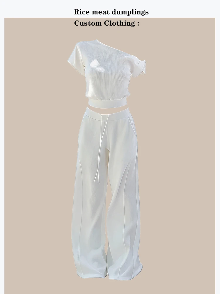 Casual Loose T-Shirt And Wide Leg Pants Set Short Sleeve Slant Collar Shoulder Bared Loose Fit Comfortable Summer Outfit for ...
Casual Loose T-Shirt And Wide Leg Pants Set Short Sleeve Slant Collar Shoulder Bared Loose Fit Comfortable Summer Outfit for ...