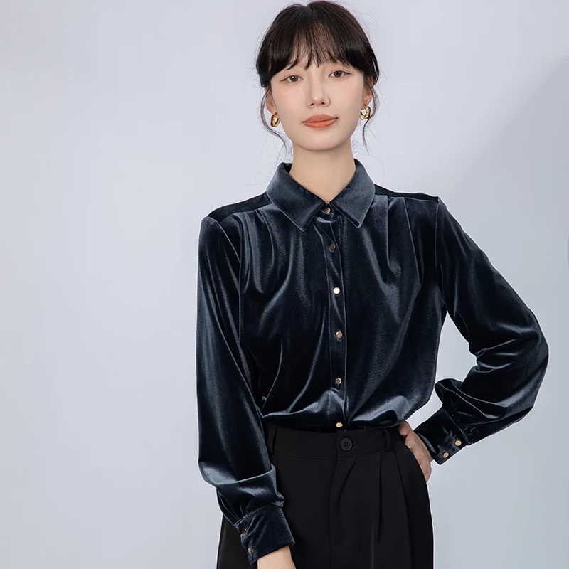 Fashion Velvet Buttons Blouse Shirt Casual Tops Casual Spring Ladies Female Women Long Sleeve Blusas
Fashion Velvet Buttons Blouse Shirt Casual Tops Casual Spring Ladies Female Women Long Sleeve Blusas