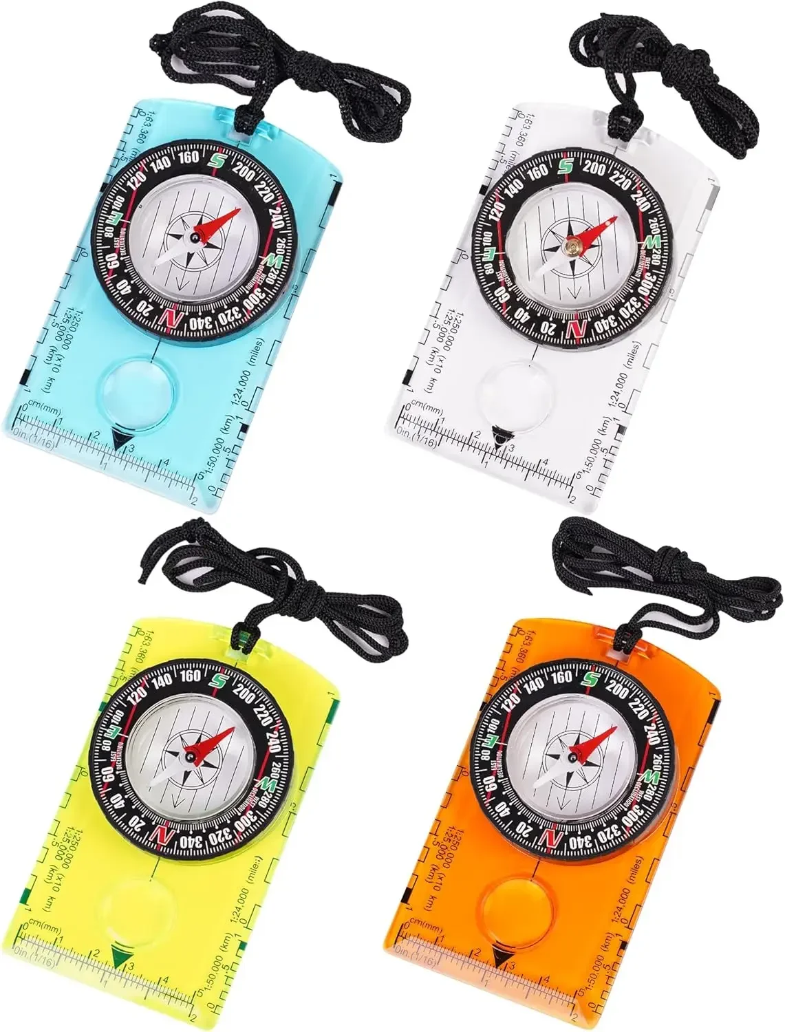 4-Pack Outdoor Compass with Adjustable Declination, Magnifier & Ruler for Hiking Navigation
4-Pack Outdoor Compass with Adjustable Declination, Magnifier & Ruler for Hiking Navigation