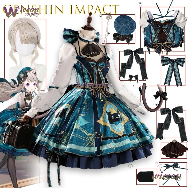 Линеттный костюм для косплея Genshin Impact, корейский костюм для кафе, полный комплект, шляпа, сумка, реквизит, Fontaine, Хэллоуин, карнавал
Линеттный костюм для косплея Genshin Impact, корейский костюм для кафе, полный комплект, шляпа, сумка, реквизит, Fontaine, Хэллоуин, карнавал