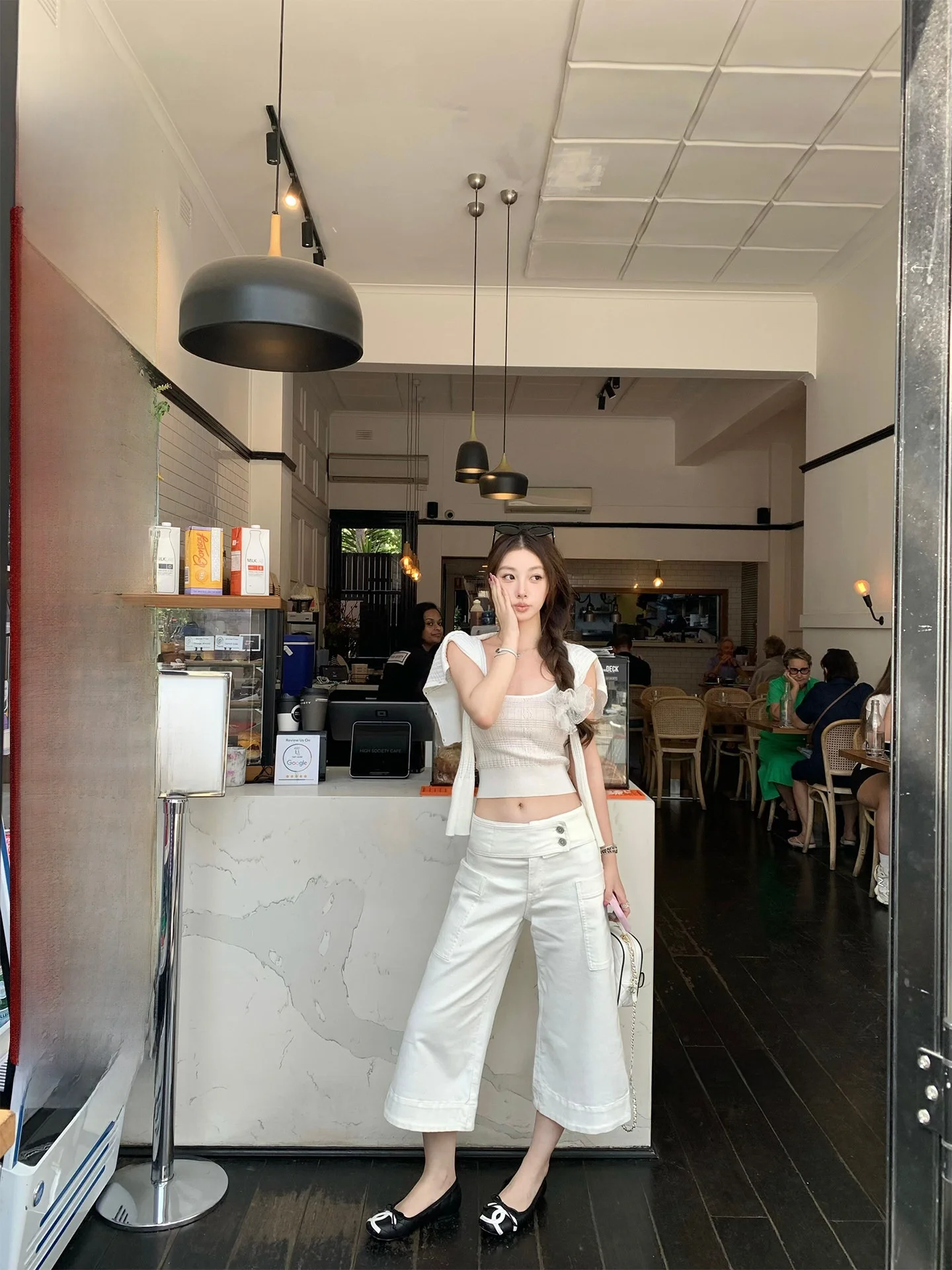 Casual Cotton High Waist Wide Leg Pants Olive Green Khaki Color Retro Style Eighteen Inches Length Slimming Effectiveness
Casual Cotton High Waist Wide Leg Pants Olive Green Khaki Color Retro Style Eighteen Inches Length Slimming Effectiveness