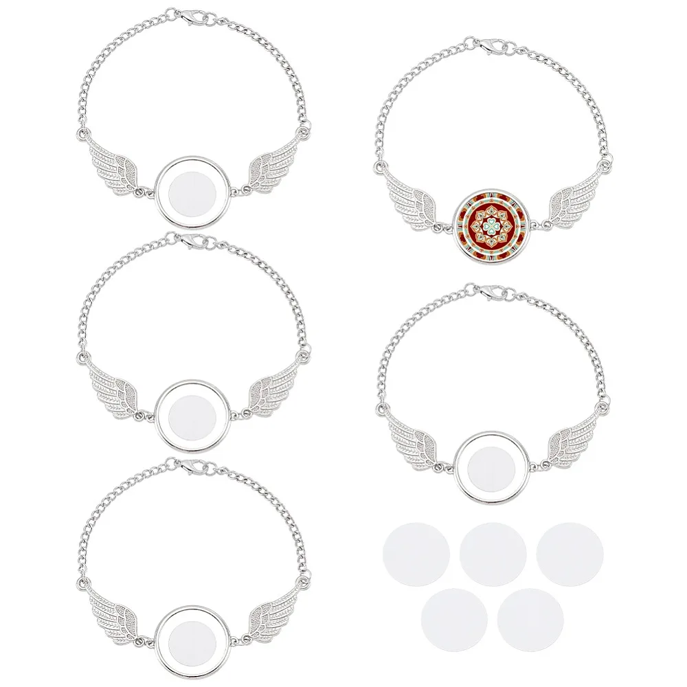 5Pcs Zinc Alloy Heat Transfer Blank Link Bracelet Making with Flat Round Trays and Cabochons Platinum 202mm Tray: 22mm
5Pcs Zinc Alloy Heat Transfer Blank Link Bracelet Making with Flat Round Trays and Cabochons Platinum 202mm Tray: 22mm