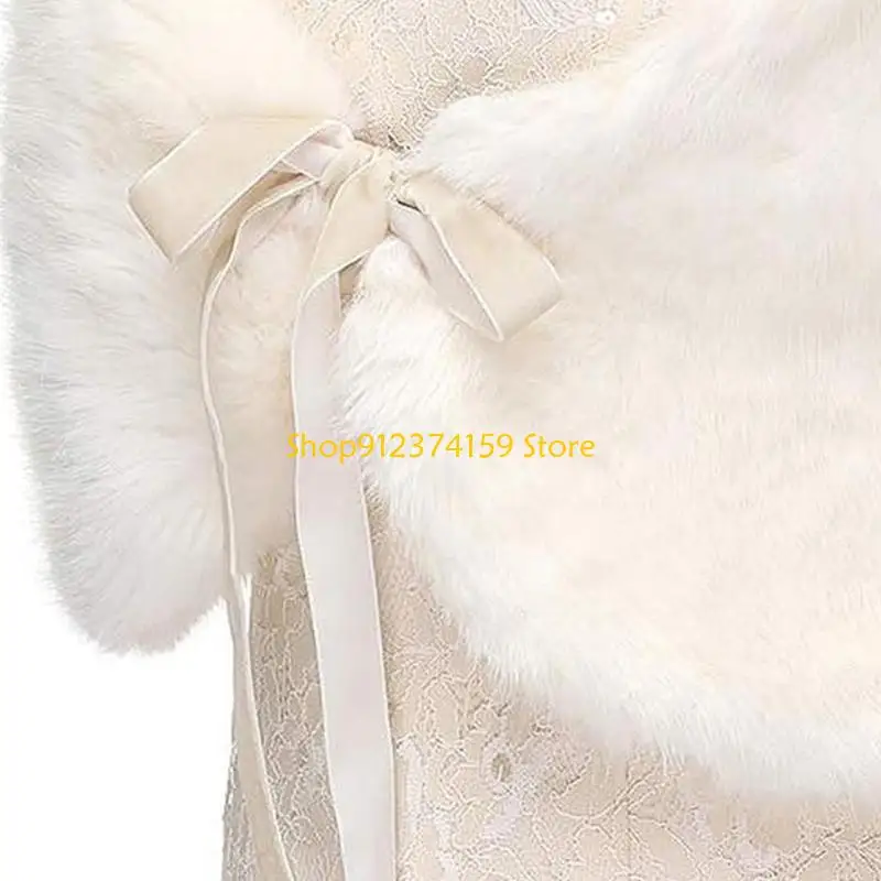 G5AE Faux Furs Boleros for Ladies Wedding Bridal Furry Shawl Wrap Bows Tie Capelet
G5AE Faux Furs Boleros for Ladies Wedding Bridal Furry Shawl Wrap Bows Tie Capelet