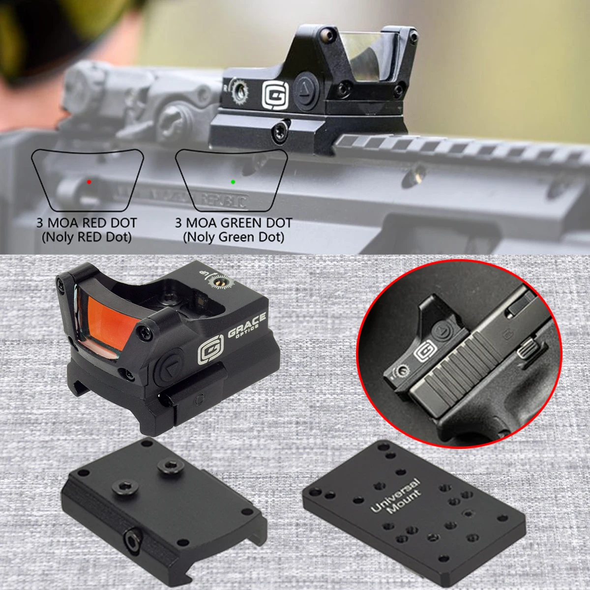 Тактический Оптический прицел Grace Optics M1, оптический прицел с красной точкой и креплением Glock для GLOCK 17 19, подходит для оптики 20 мм
Тактический Оптический прицел Grace Optics M1, оптический прицел с красной точкой и креплением Glock для GLOCK 17 19, подходит для оптики 20 мм
