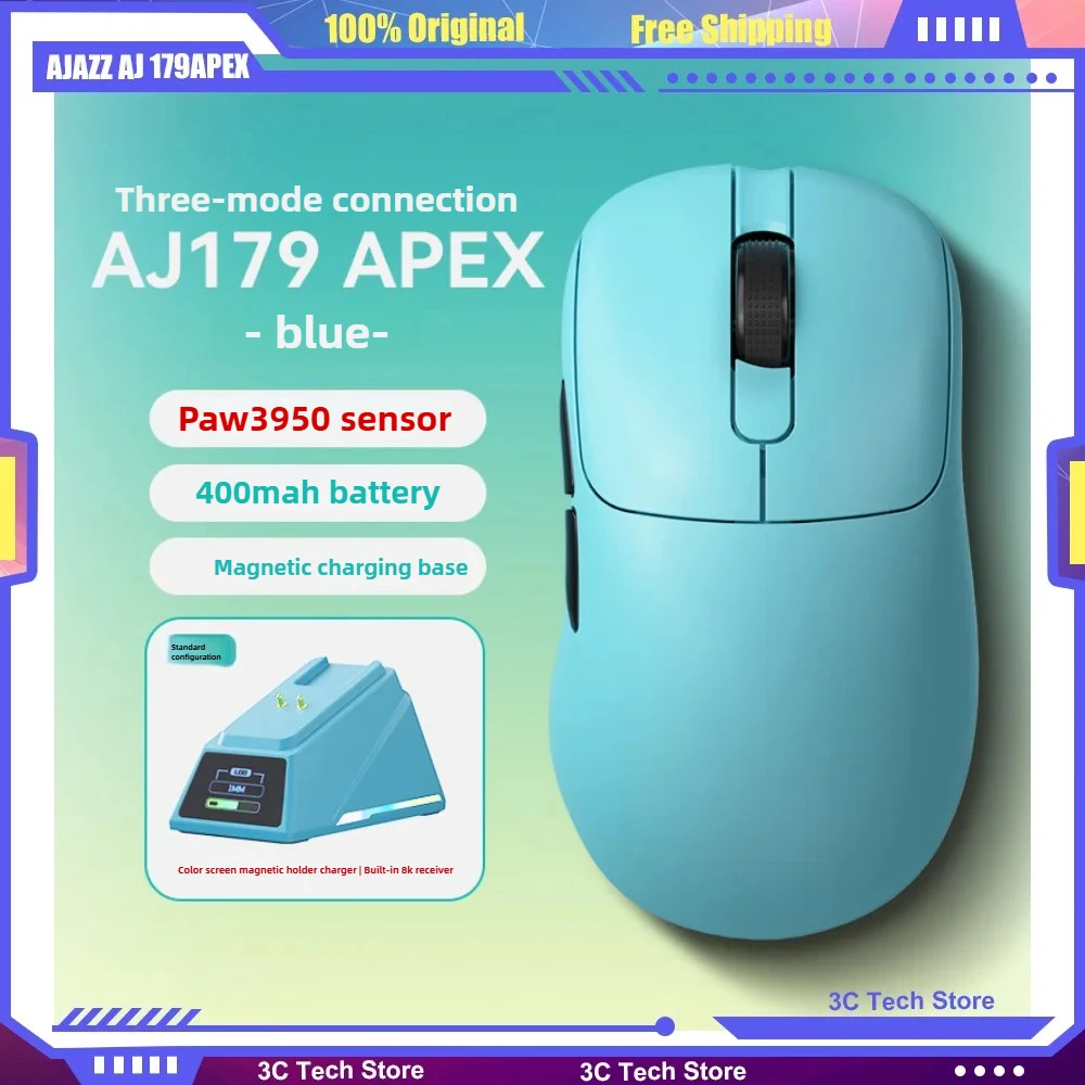 AJAZZ AJ/179APEX 8 кГц 58 г игровая мышь для правой руки, беспроводная легкая PAW3950, трехрежимное покрытие Ice Feel с док-станционным зарядным устройством
AJAZZ AJ/179APEX 8 кГц 58 г игровая мышь для правой руки, беспроводная легкая PAW3950, трехрежимное покрытие Ice Feel с док-станционным зарядным устройством