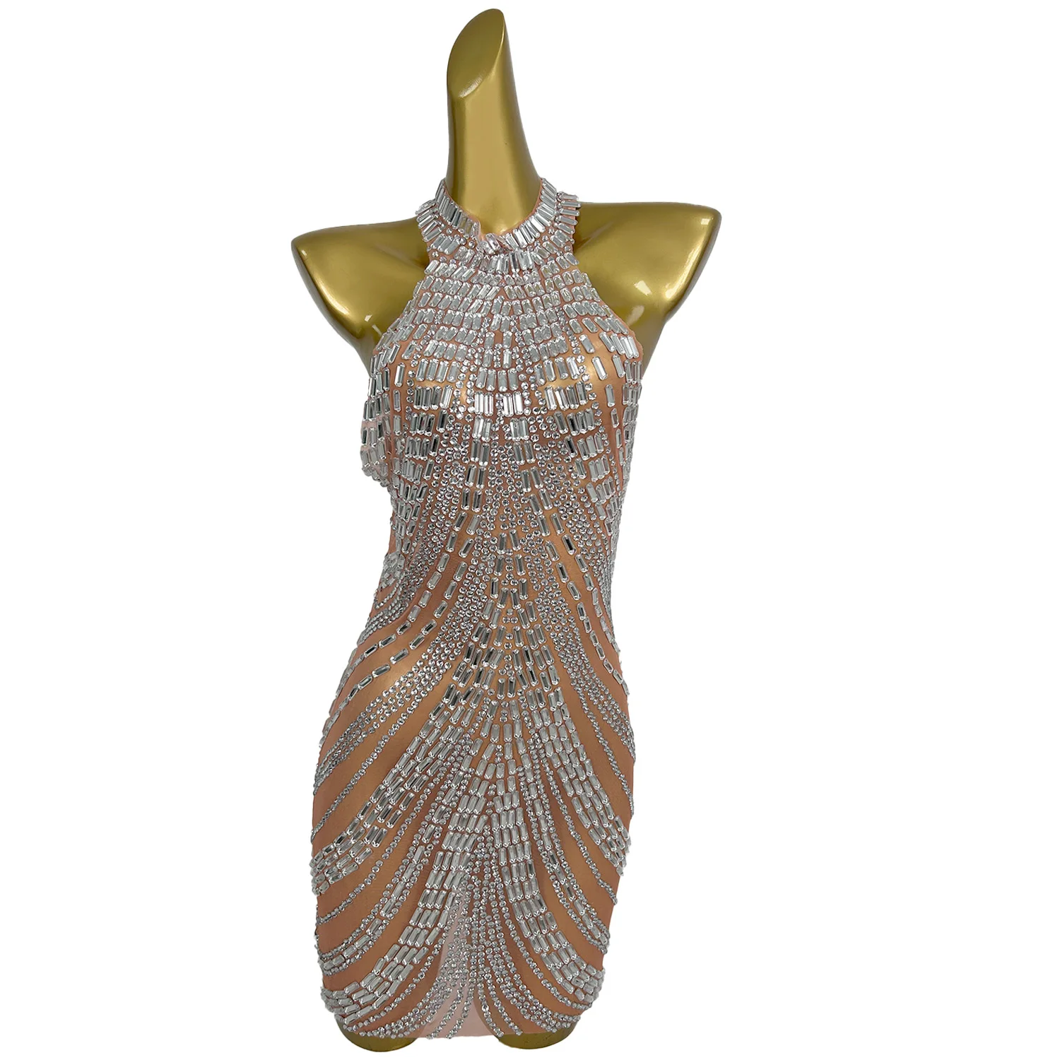 Shiny Rhinestone Dress Sexy Sleeveless Tight Fitting Dress Birthday Festival Party Dress Singer Dancer Performance Costume zilai
Shiny Rhinestone Dress Sexy Sleeveless Tight Fitting Dress Birthday Festival Party Dress Singer Dancer Performance Costume zilai