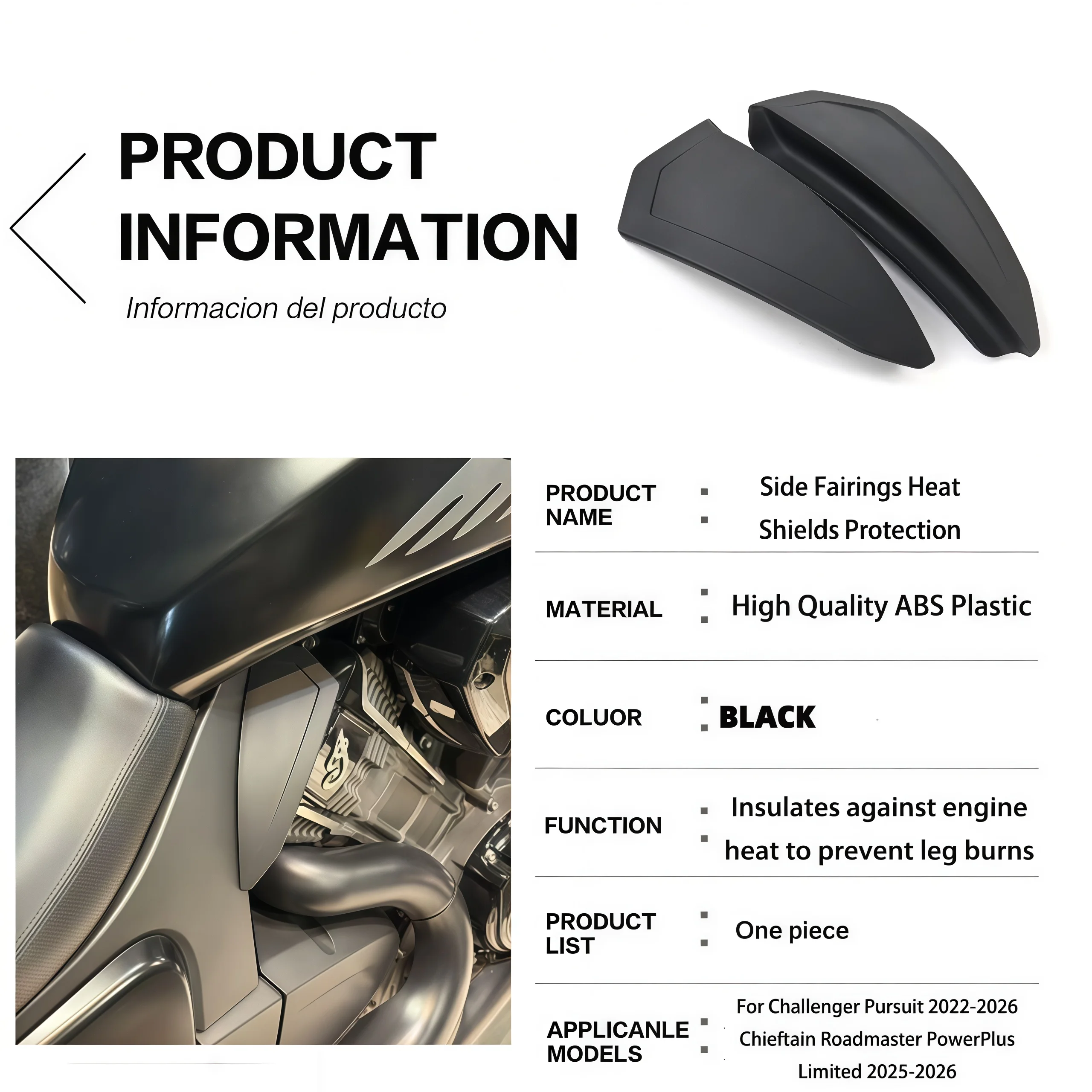 For Indian Pursuit Challenger Dark Horse 2019-2025 2026 New Motorcycle Black Mid-Frame Heat Shield Air Deflector Trim Cover
For Indian Pursuit Challenger Dark Horse 2019-2025 2026 New Motorcycle Black Mid-Frame Heat Shield Air Deflector Trim Cover