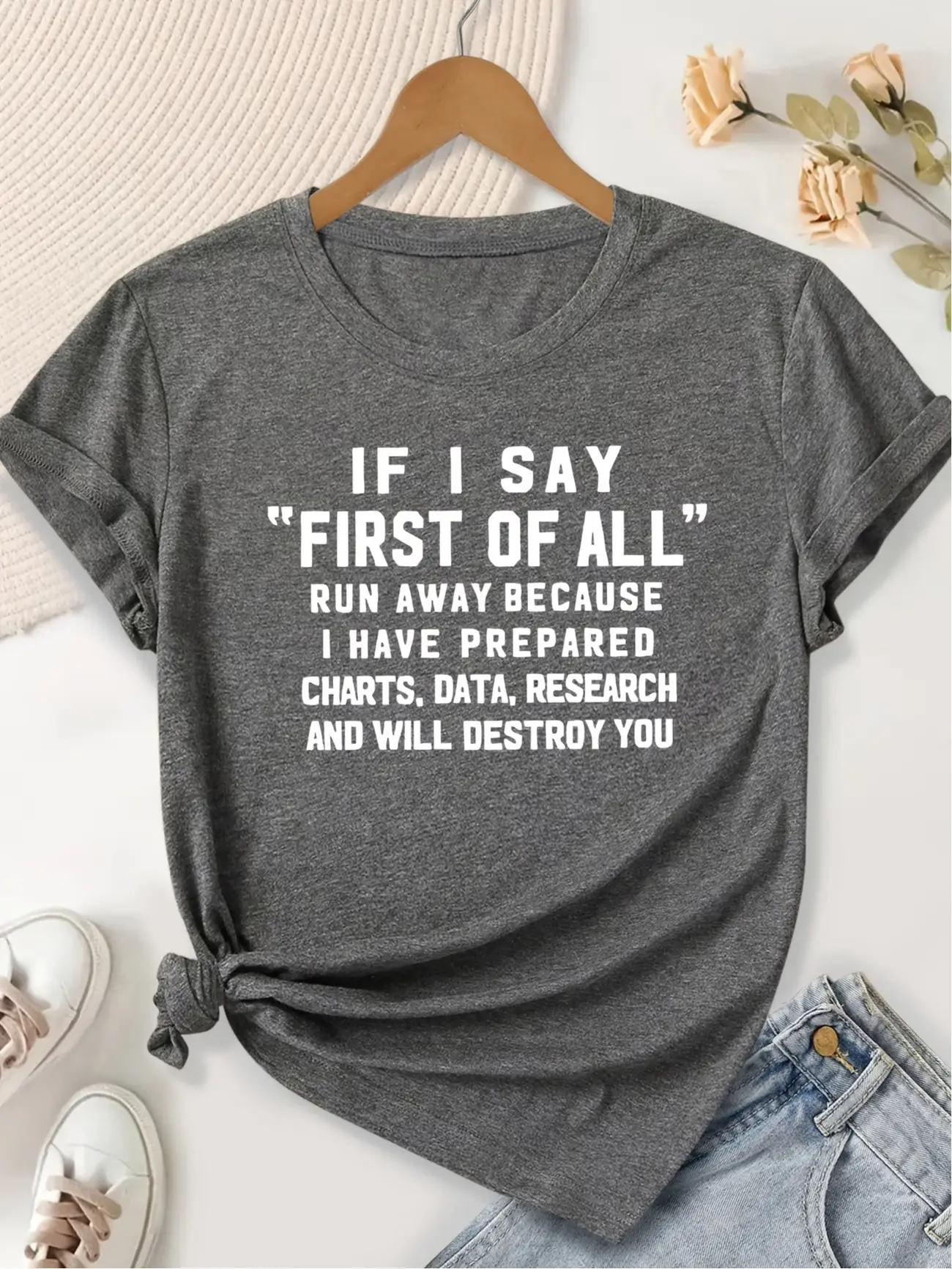 Plus size women's short sleeve T-shirt If I Say First Of All Run Away Because I Have Prepared Charts Data Research And Will
Plus size women's short sleeve T-shirt If I Say First Of All Run Away Because I Have Prepared Charts Data Research And Will