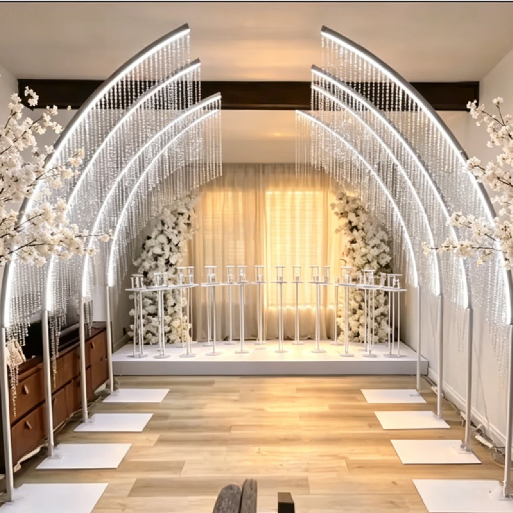 8pcs H290cm Wedding Decoration Supplies Round Floor Tall not Flower Stand Hanging Crystal Bead Curtain LED Backdrop Stand Set
8pcs H290cm Wedding Decoration Supplies Round Floor Tall not Flower Stand Hanging Crystal Bead Curtain LED Backdrop Stand Set