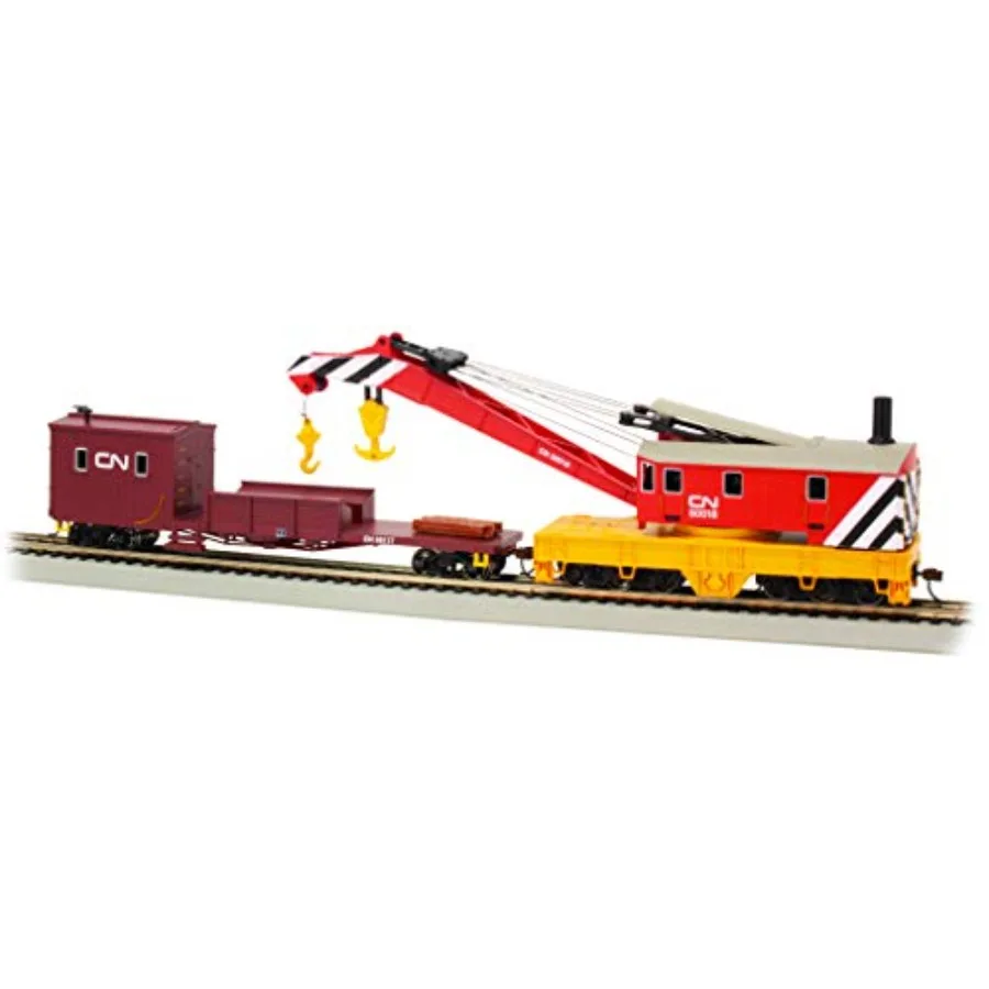 HO Scale model of 250-Ton Steam Crane Boom Tender for railway maintenance, metal construction, black and red, highly detailed w
HO Scale model of 250-Ton Steam Crane Boom Tender for railway maintenance, metal construction, black and red, highly detailed w