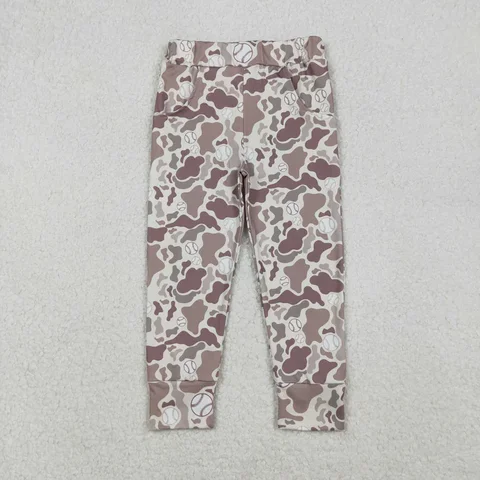 Wholesale Baby Long Pants Baseball Brown Camo Print Boys Pockets Bottom Pants