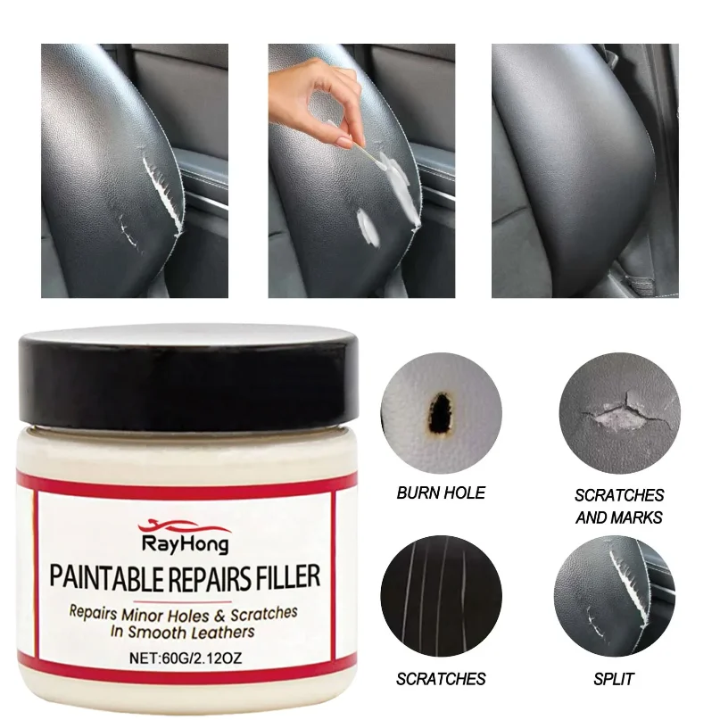 60ml Natural Leather Filler Repair Compound Auto Leather Restoring Paste Paintable Restoration Cream For Tears Crack Burns Holes
60ml Natural Leather Filler Repair Compound Auto Leather Restoring Paste Paintable Restoration Cream For Tears Crack Burns Holes