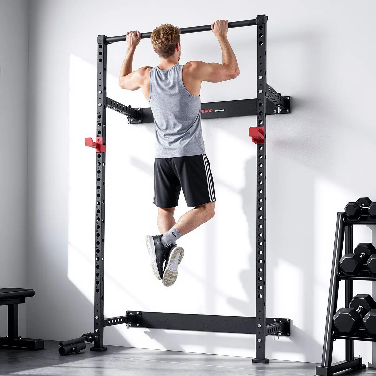 Folding Power Cage, Wall-Mounted Power Rack Squat Rack, Multifunctional Strength Training Workout Equipment with Landmine
Folding Power Cage, Wall-Mounted Power Rack Squat Rack, Multifunctional Strength Training Workout Equipment with Landmine