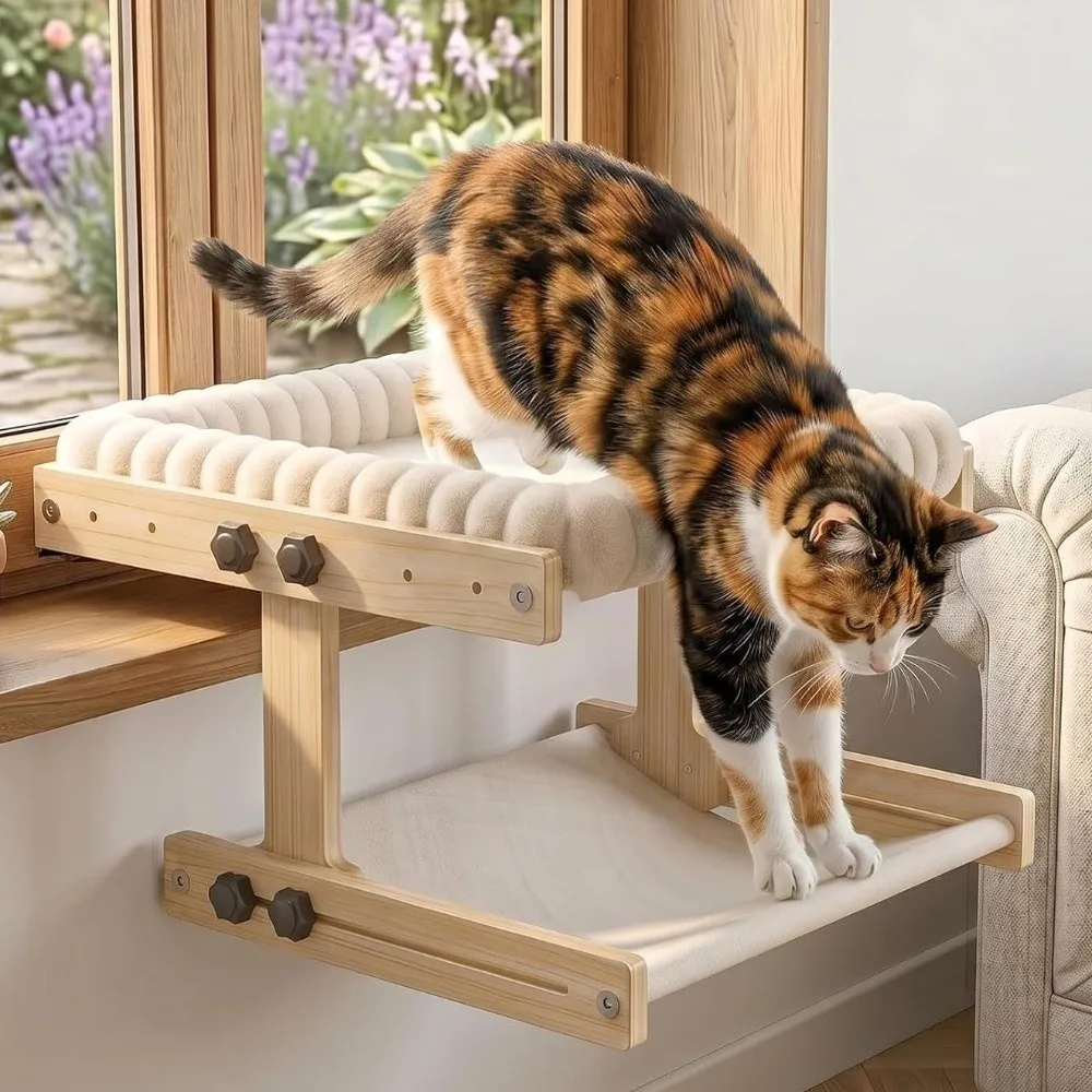 Adjustable Cat Window Perch Plush Cushion Detachable Cat Window Bed Wooden Frame Cat Perch Hammock Home Use
Adjustable Cat Window Perch Plush Cushion Detachable Cat Window Bed Wooden Frame Cat Perch Hammock Home Use