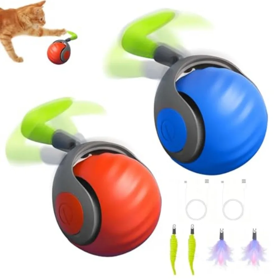 Automatic Moving Cat Toy, 2026 Upgrade Motion Activated Ball with Feather Tail, USB Rechargeable Smart Cat Toys for Indoor, Fun
Automatic Moving Cat Toy, 2026 Upgrade Motion Activated Ball with Feather Tail, USB Rechargeable Smart Cat Toys for Indoor, Fun
