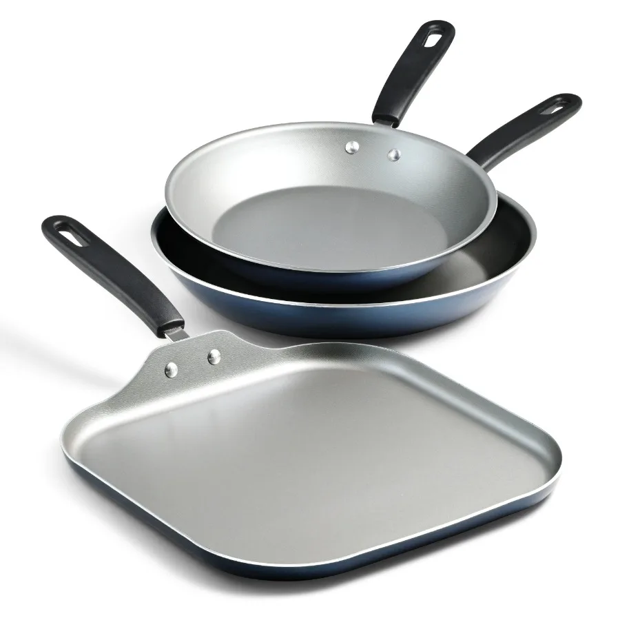 Primaware 3-Piece Nonstick Sauté Pan and Griddle Set 9.5 and 11 Sauté Pans and 11 Griddle Blue
Primaware 3-Piece Nonstick Sauté Pan and Griddle Set 9.5 and 11 Sauté Pans and 11 Griddle Blue