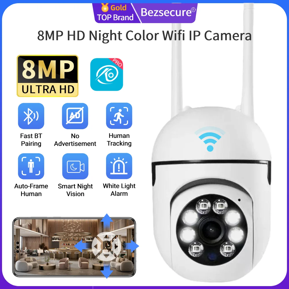 8MP HD Night Color Wifi IP Security Surveillance PTZ Camera 4X Zoom Cameras AI Human Tracking Cam No Ad APP Light Alarm O-Kam
8MP HD Night Color Wifi IP Security Surveillance PTZ Camera 4X Zoom Cameras AI Human Tracking Cam No Ad APP Light Alarm O-Kam
