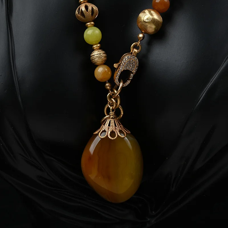 Винтажное ожерелье из бисера из натурального камня, подвеска из агата, элегантная цепочка для свитера, модные украшения в стиле ретро для женщин, аксессуары для вечеринок, вечерние
Винтажное ожерелье из бисера из натурального камня, подвеска из агата, элегантная цепочка для свитера, модные украшения в стиле ретро для женщин, аксессуары для вечеринок, вечерние