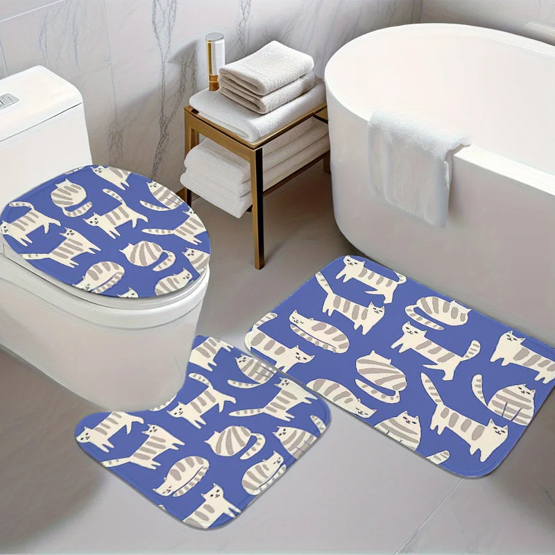 Blue Stripe Cat 3pc Bath Set – Plush Toilet Cover, U Mat & Floor Rug, Soft Non-Slip Cartoon Bathroom Decor
Blue Stripe Cat 3pc Bath Set – Plush Toilet Cover, U Mat & Floor Rug, Soft Non-Slip Cartoon Bathroom Decor