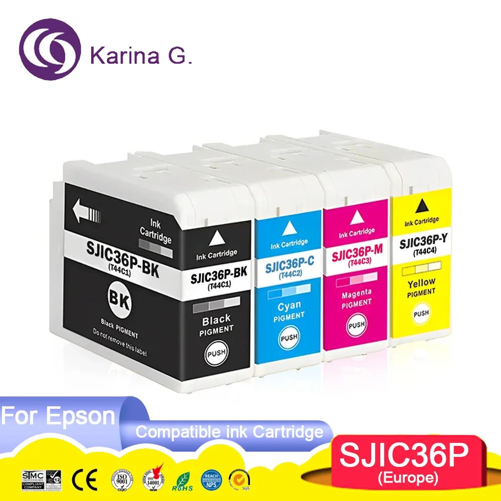 SJIC36 SJIC36P T44C1 T44C2 T44C3 T44C4 C13T44C140 Совместимые картриджи для принтера цветных этикеток Epson CW-C6500/C6000
SJIC36 SJIC36P T44C1 T44C2 T44C3 T44C4 C13T44C140 Совместимые картриджи для принтера цветных этикеток Epson CW-C6500/C6000